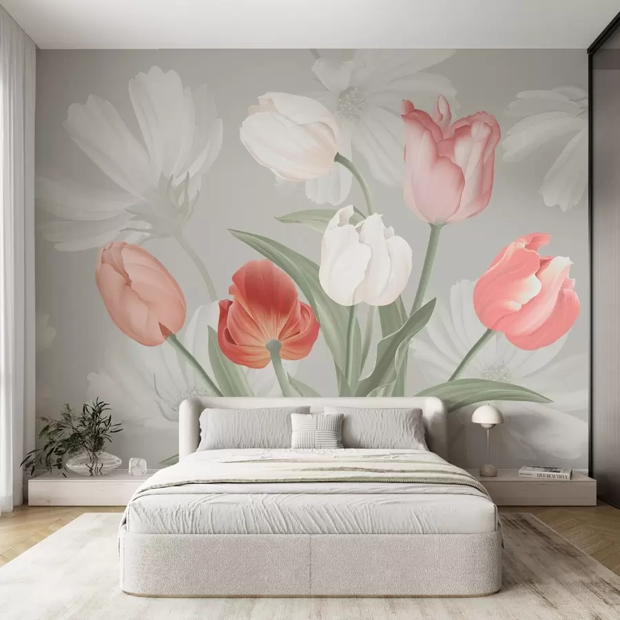 Wall murals Flower bouquet with tulips w04784 buy UK - Uwalls.co.uk wall murals Flower bouquet with tulips w04784