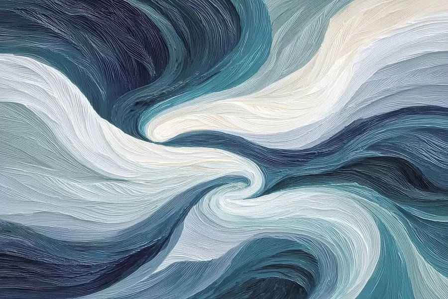 wall murals Abstract water and wind in cool tones w09453