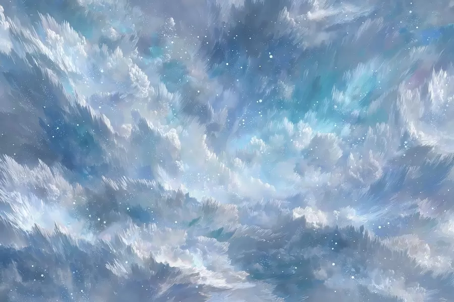 wall murals Heavenly abstract clouds in a cool pastel palette w09459