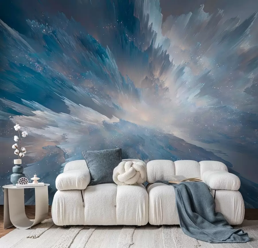 Wall murals Abstract cosmic sky glow in icy blue tones w09461 buy UK - Uwalls.co.uk wall murals Abstract cosmic sky glow in icy blue tones w09461