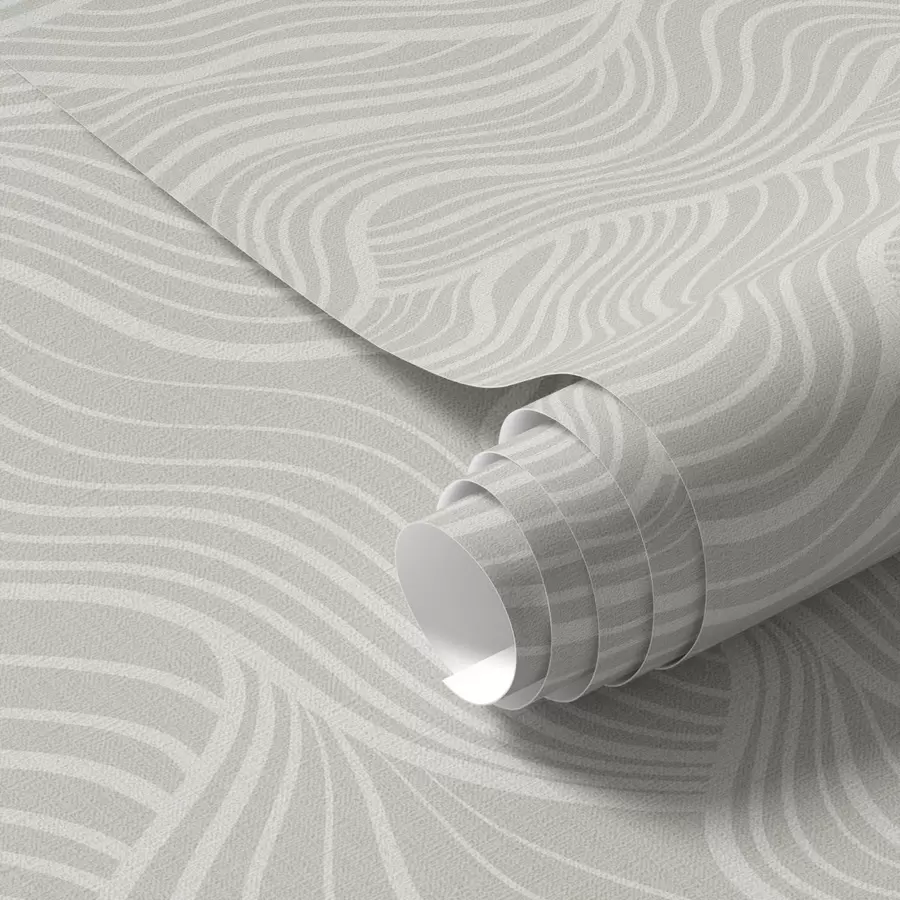 wall murals Waves on gray-olive background with fabric texture a00681