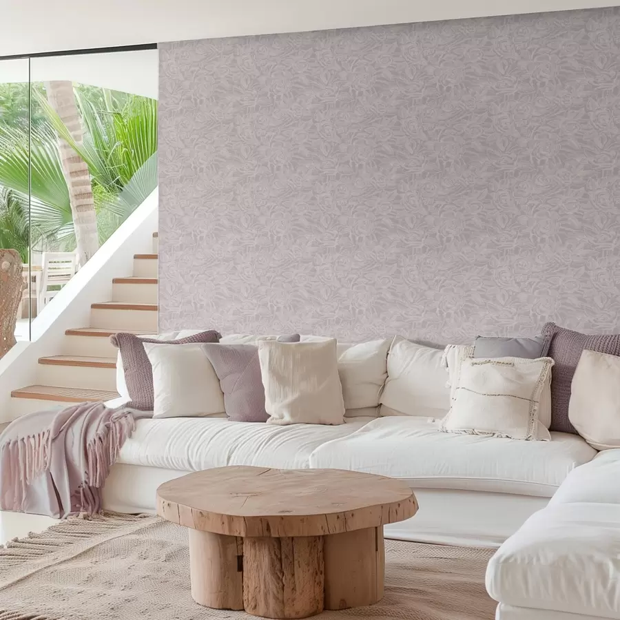 wall murals Engraved roses on light gray a00841v1