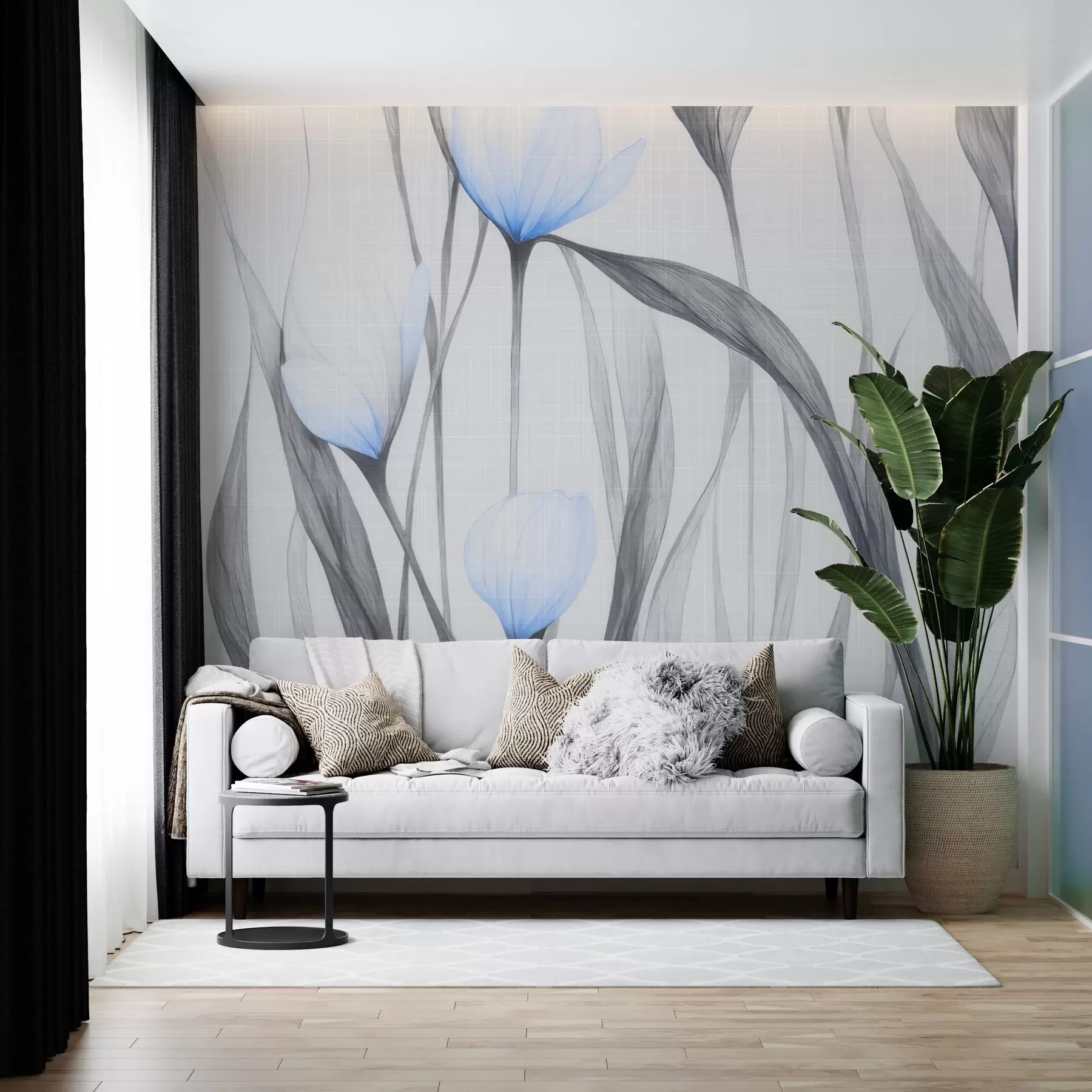 wall murals Fragile translucent tulips w04831