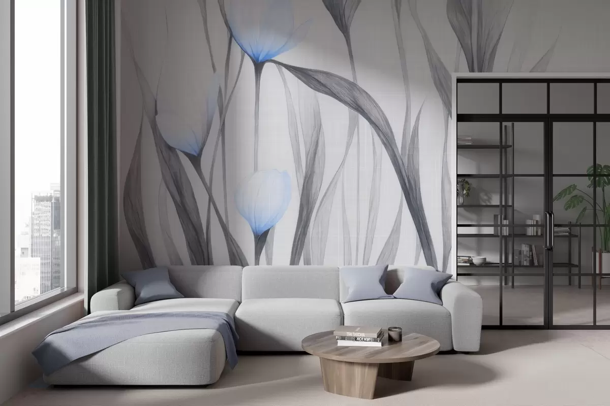 wall murals Fragile translucent tulips w04831