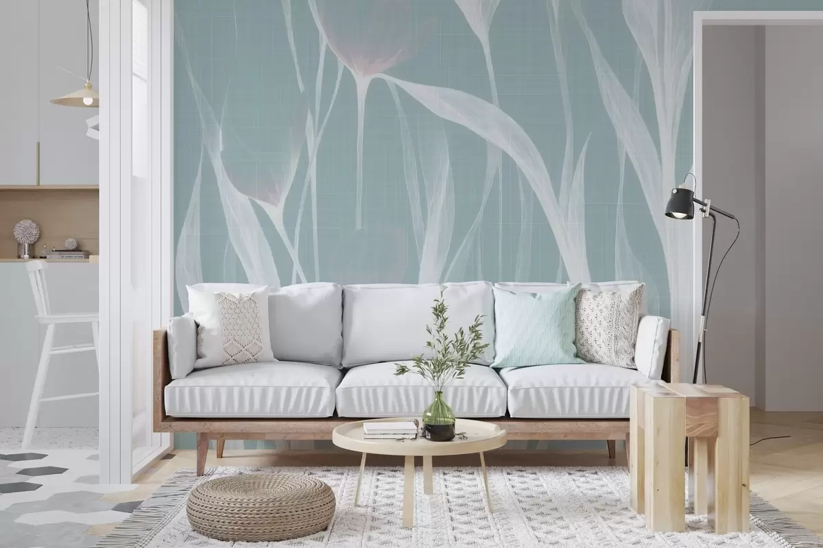 wall murals Fragile translucent tulips w04831v2