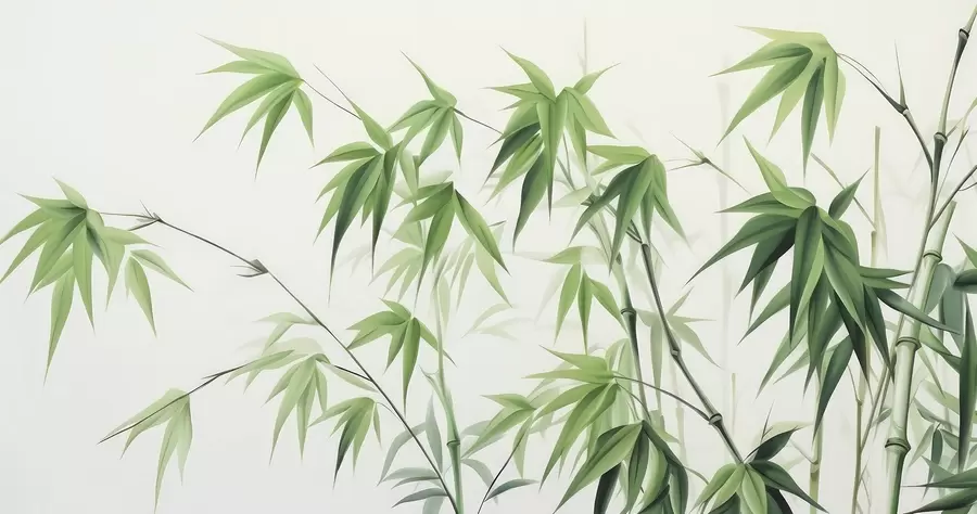 wall murals Bamboo on a light watercolor background w04834