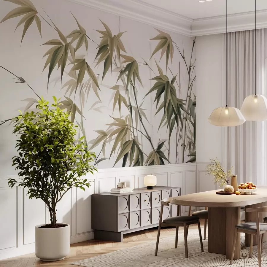 wall murals Bamboo on a light watercolor background w04834v1