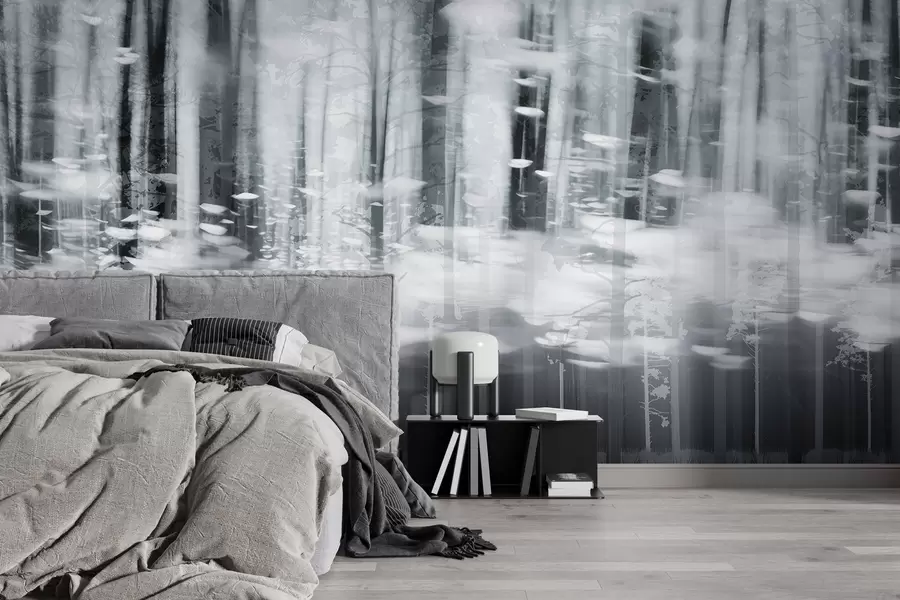 wall murals Stylized tree trunks in pastel colors w04844v2