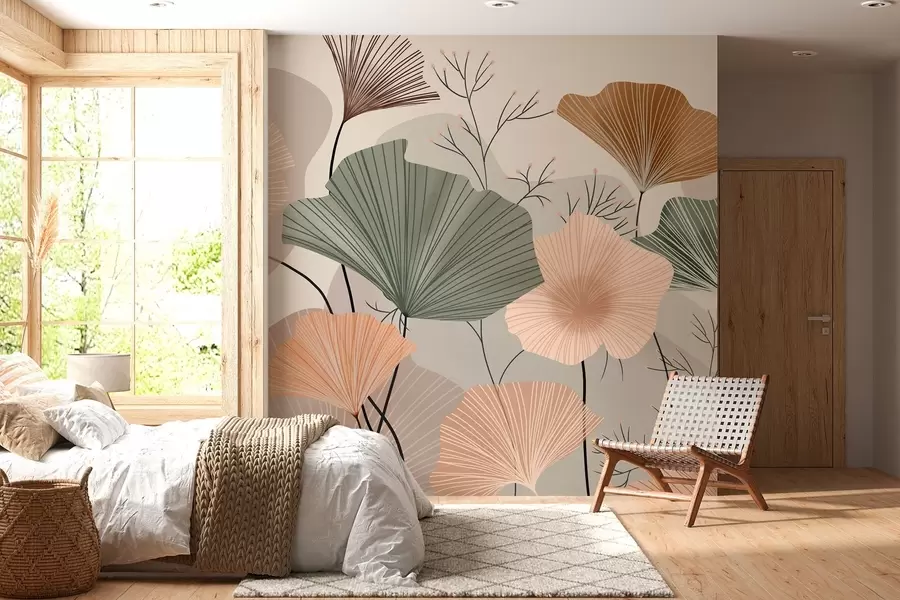 wall murals stylish lotus leaves w04815