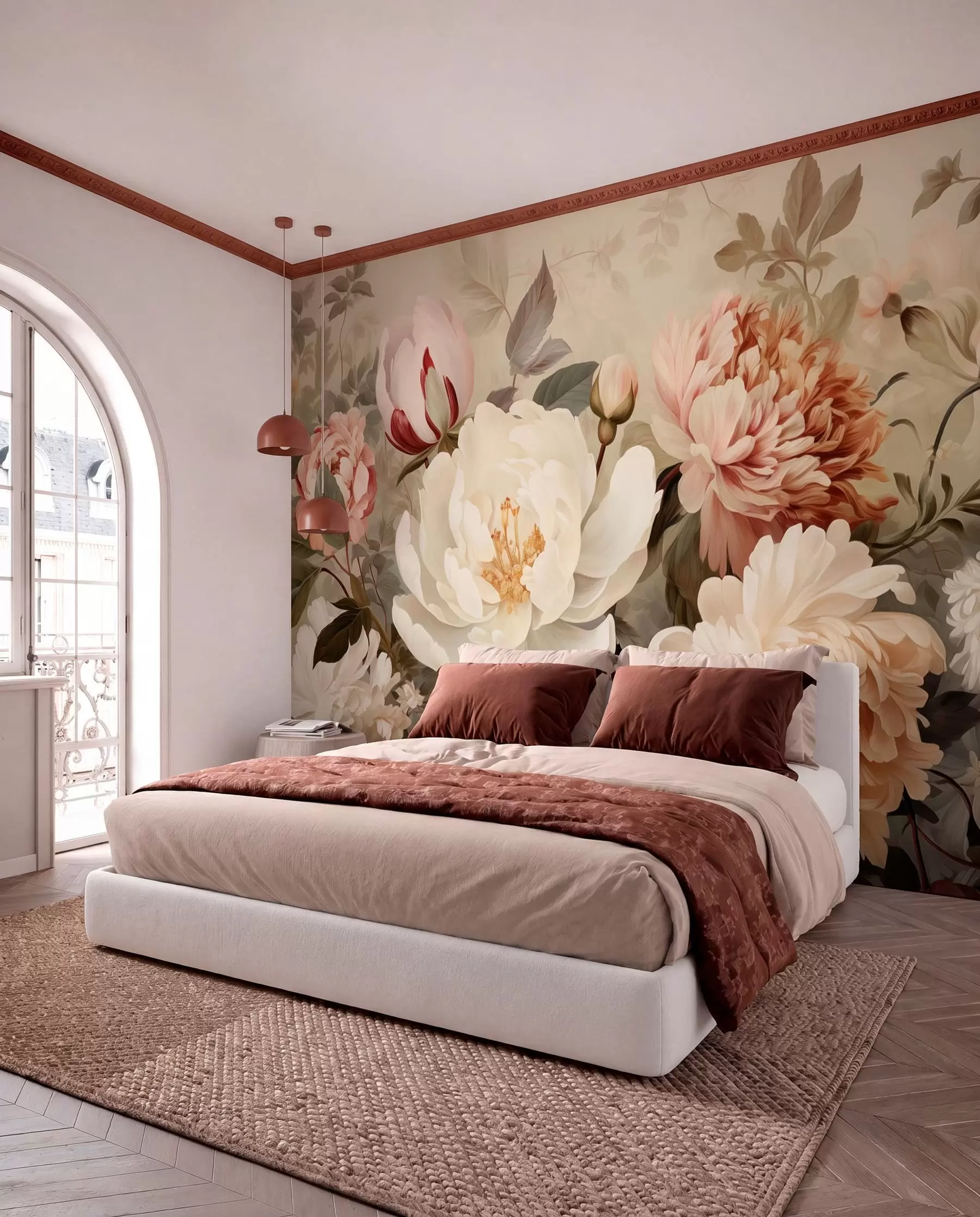 wall murals Pink Bouquet w09350