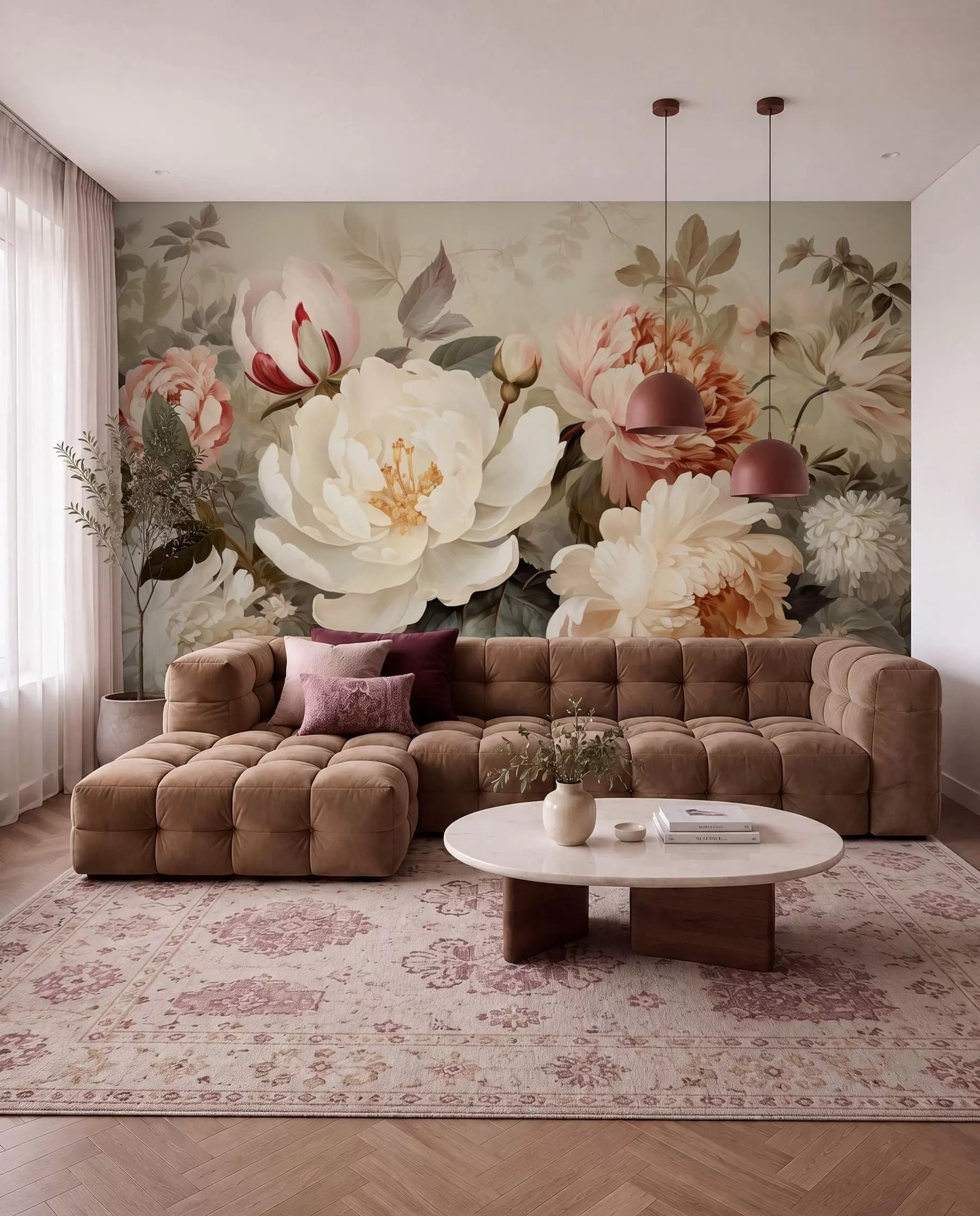 wall murals Pink Bouquet w09350