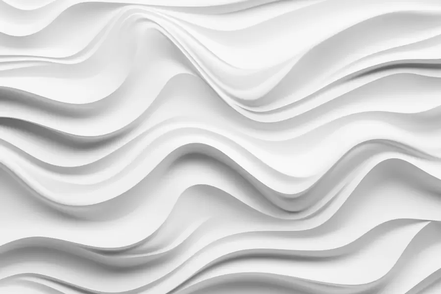 wall murals Black-and-white abstract 3D composition with smooth waves w09506