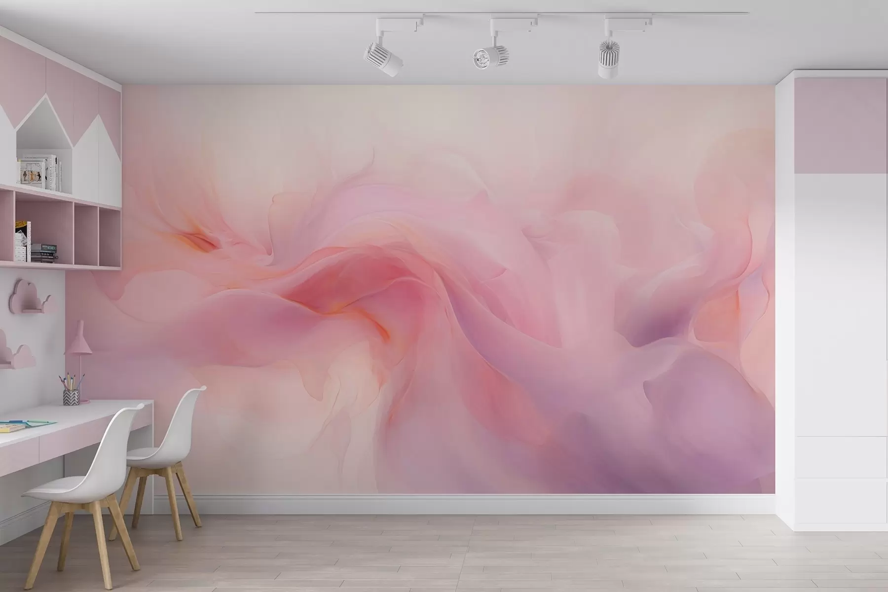 wall murals Dreamy abstract pink and violet composition w09523