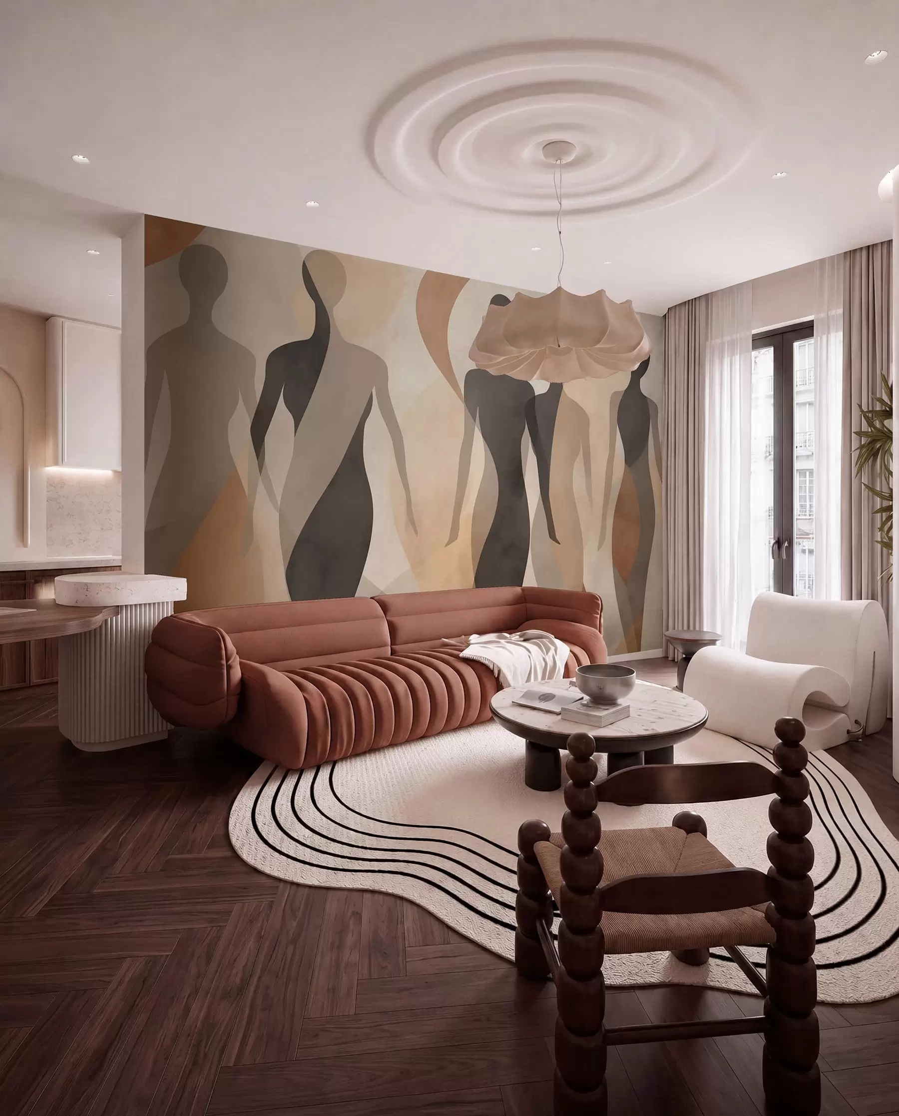 wall murals Figures in Flow w04787