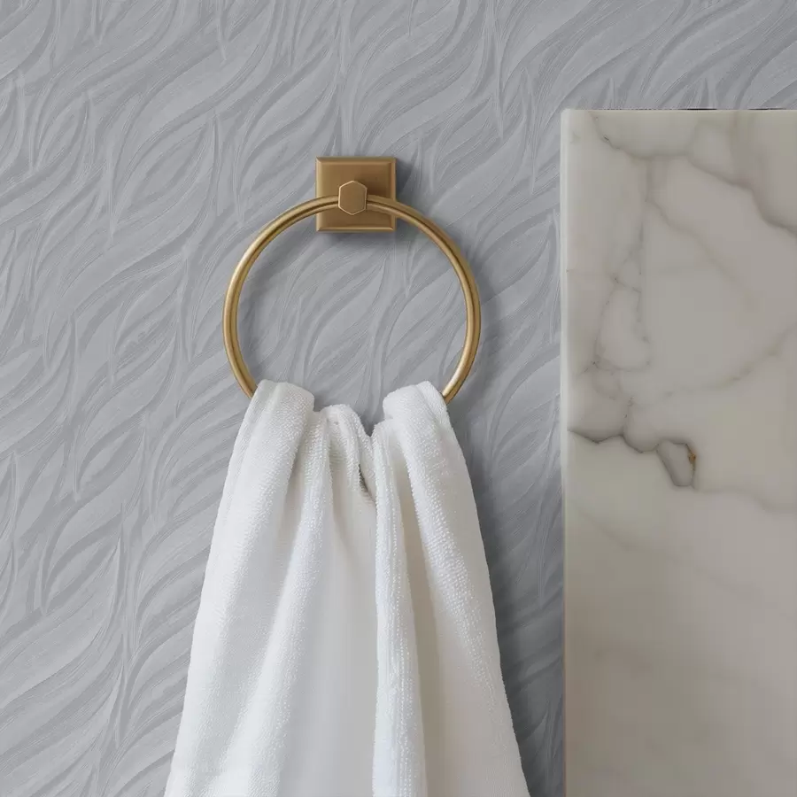 wall murals Textured brush waves, cool blue-gray a00688v3