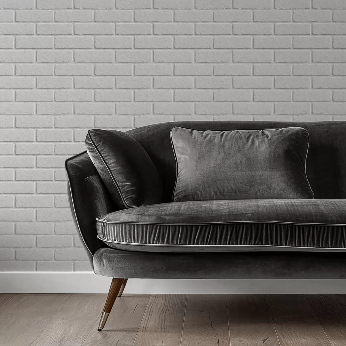 Wallpaper White brick texture, horizontal layout a00877