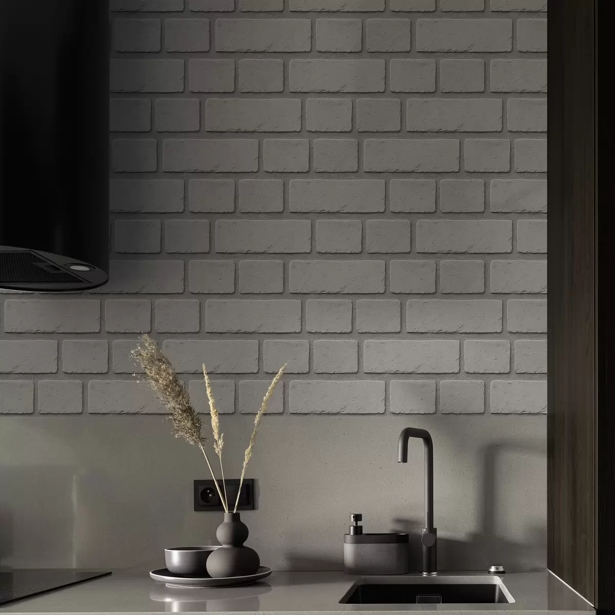 Wallpaper Light gray brick texture with soft edges a00878