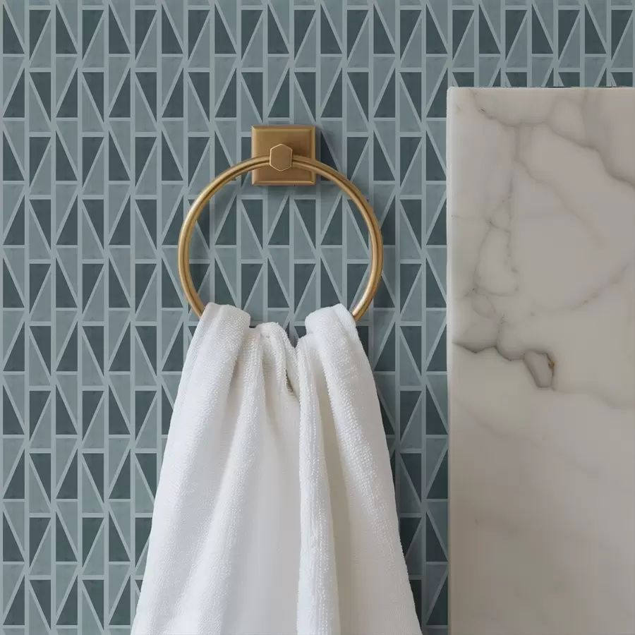 wall murals Teal glass-panel lattice with diagonal braces a00902