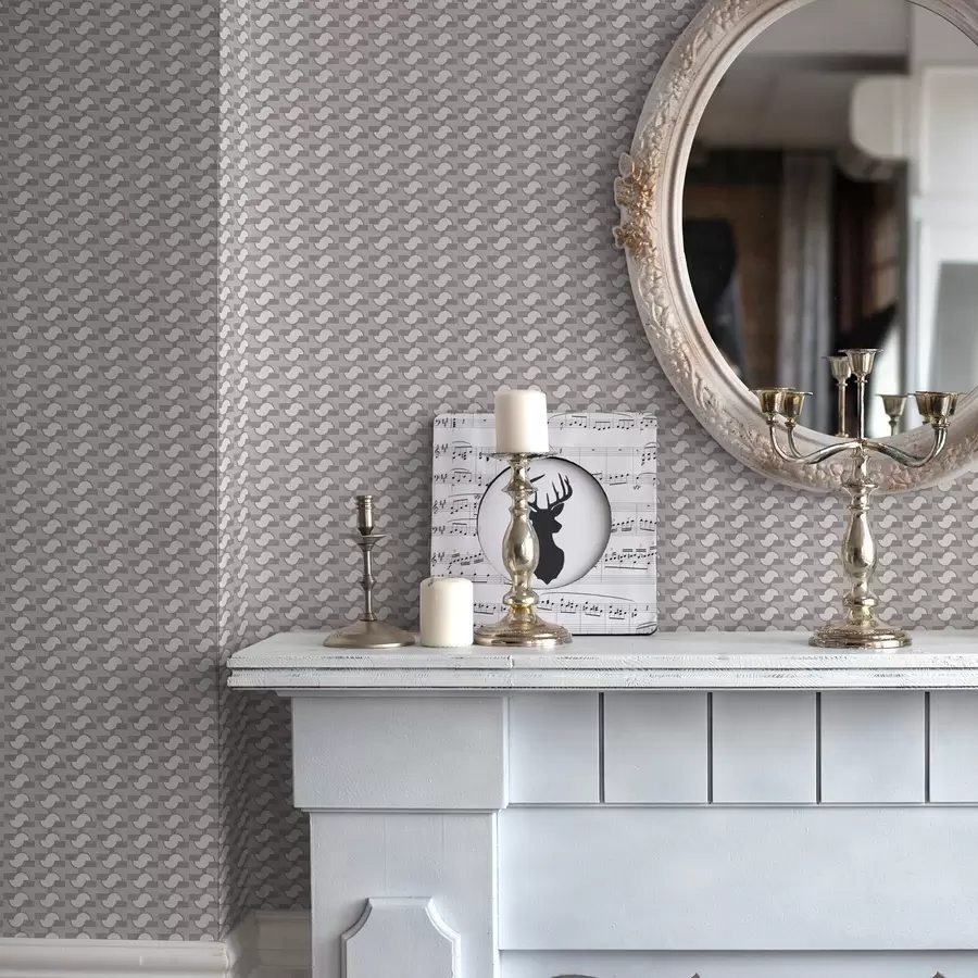 wall murals Mauve modular tiles with linked half-circles a00915