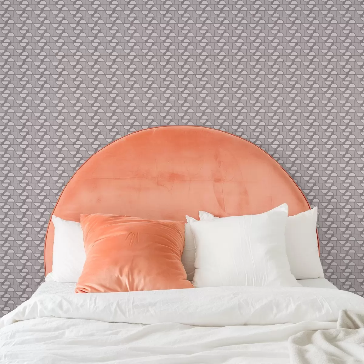 Wallpaper Small-scale mauve half-circles over a subtle grid a00916