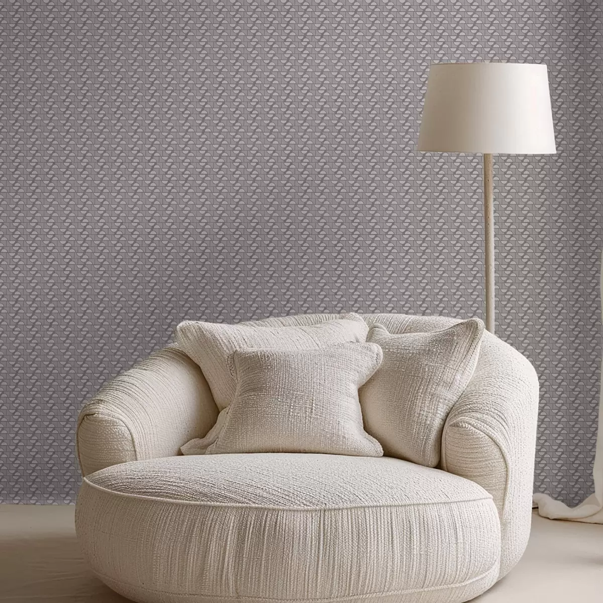 Wallpaper Small-scale mauve half-circles over a subtle grid a00916