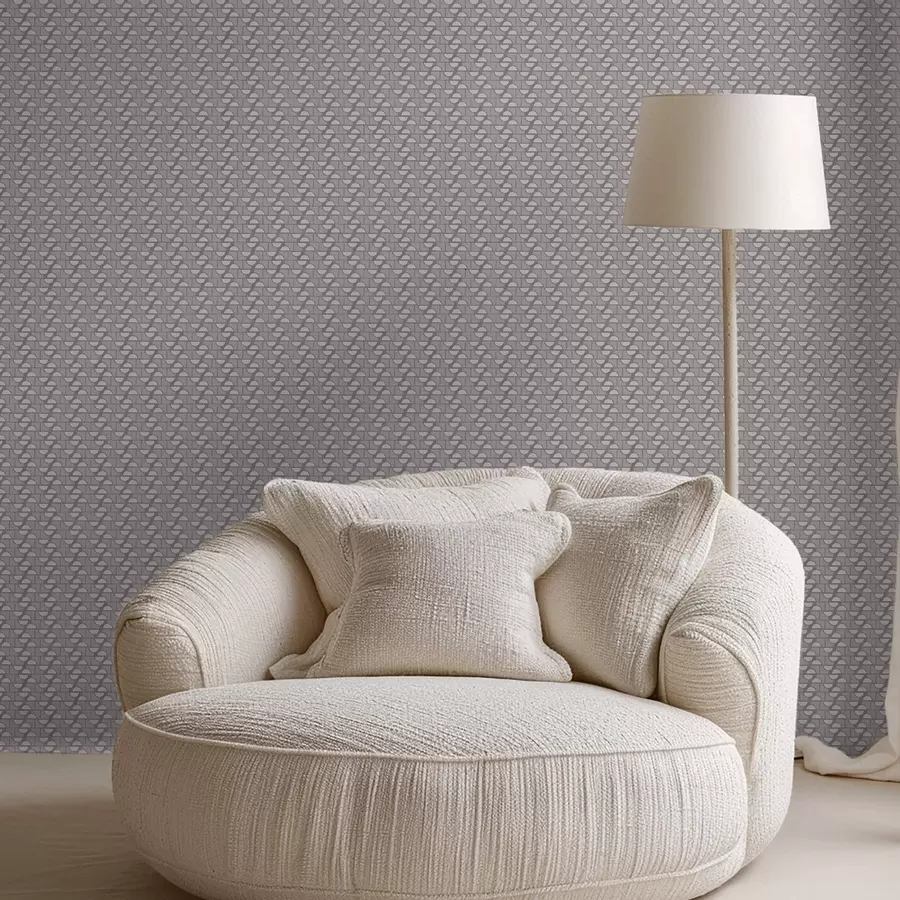 wall murals Small-scale mauve half-circles over a subtle grid a00916
