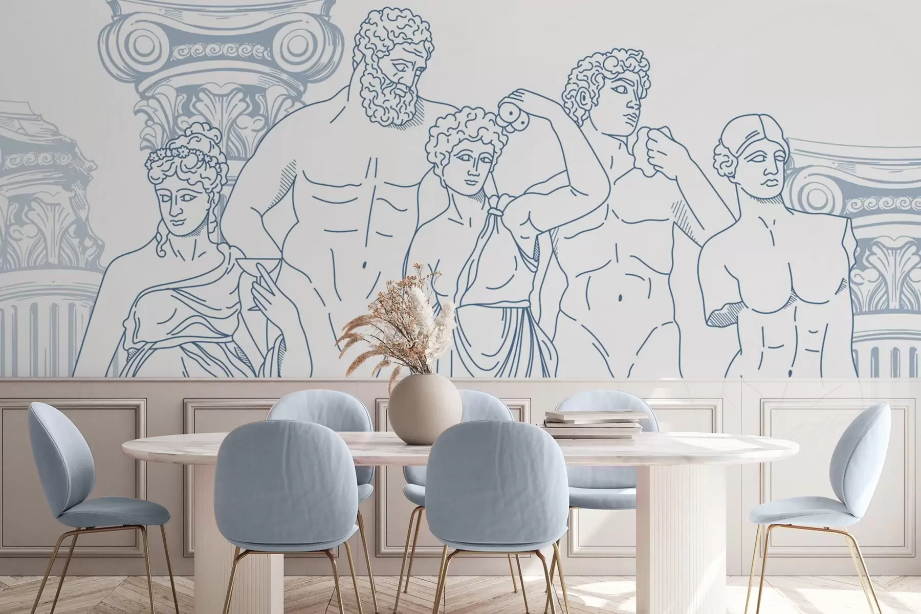 wall murals Ancient people and columns w04865