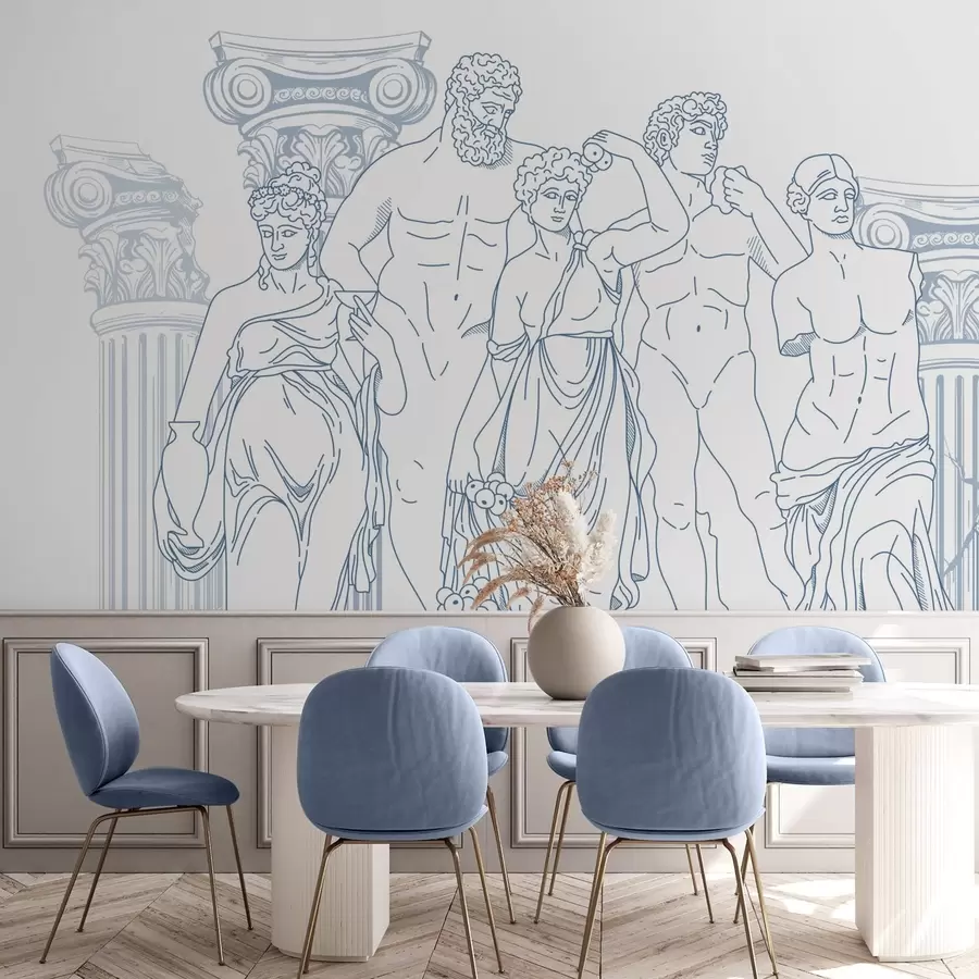 wall murals Ancient people and columns w04865