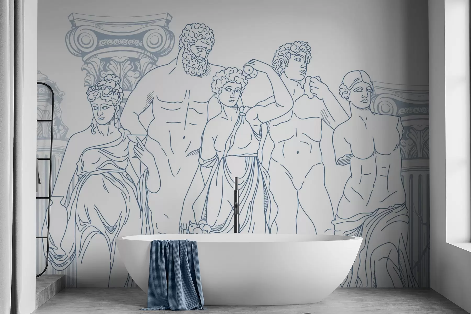 wall murals Ancient people and columns w04865