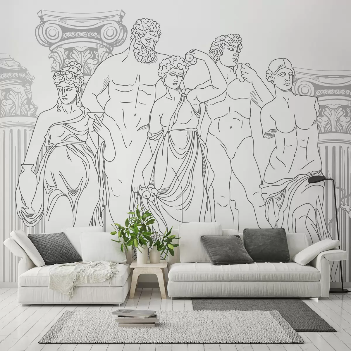 wall murals Ancient people and columns w04865v2