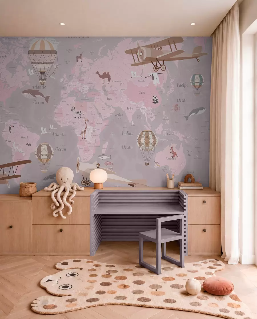 wall murals Rose Sky Atlas in English c00003env3