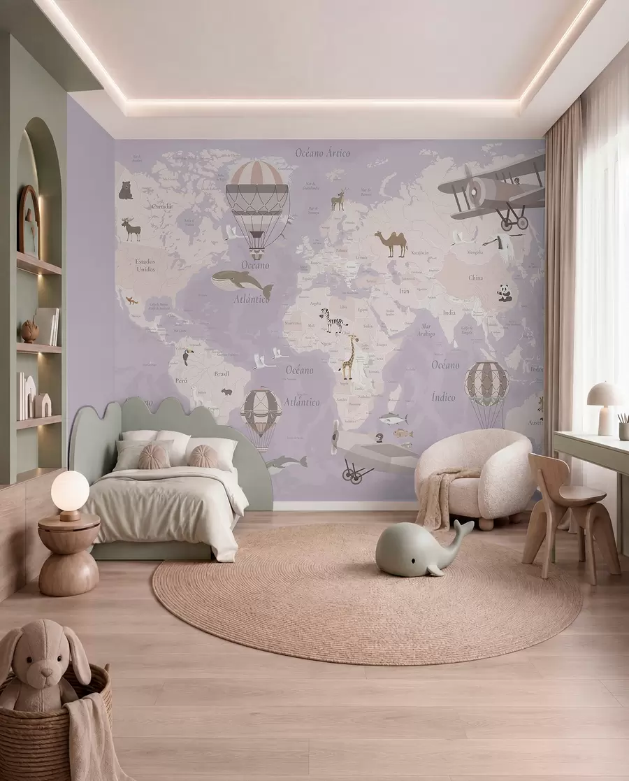 wall murals Violet Sky Atlas in Spanish c00003esv4