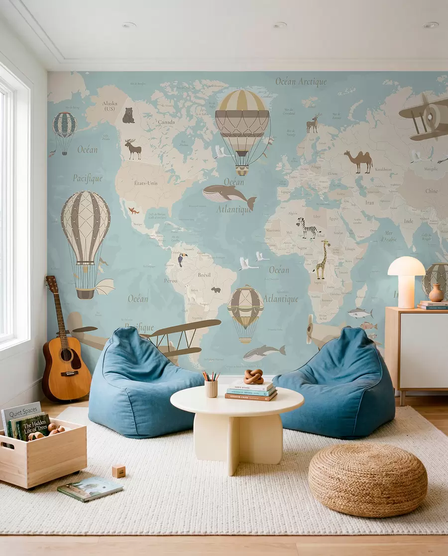 wall murals Blue Sky Atlas in French c00003frv1
