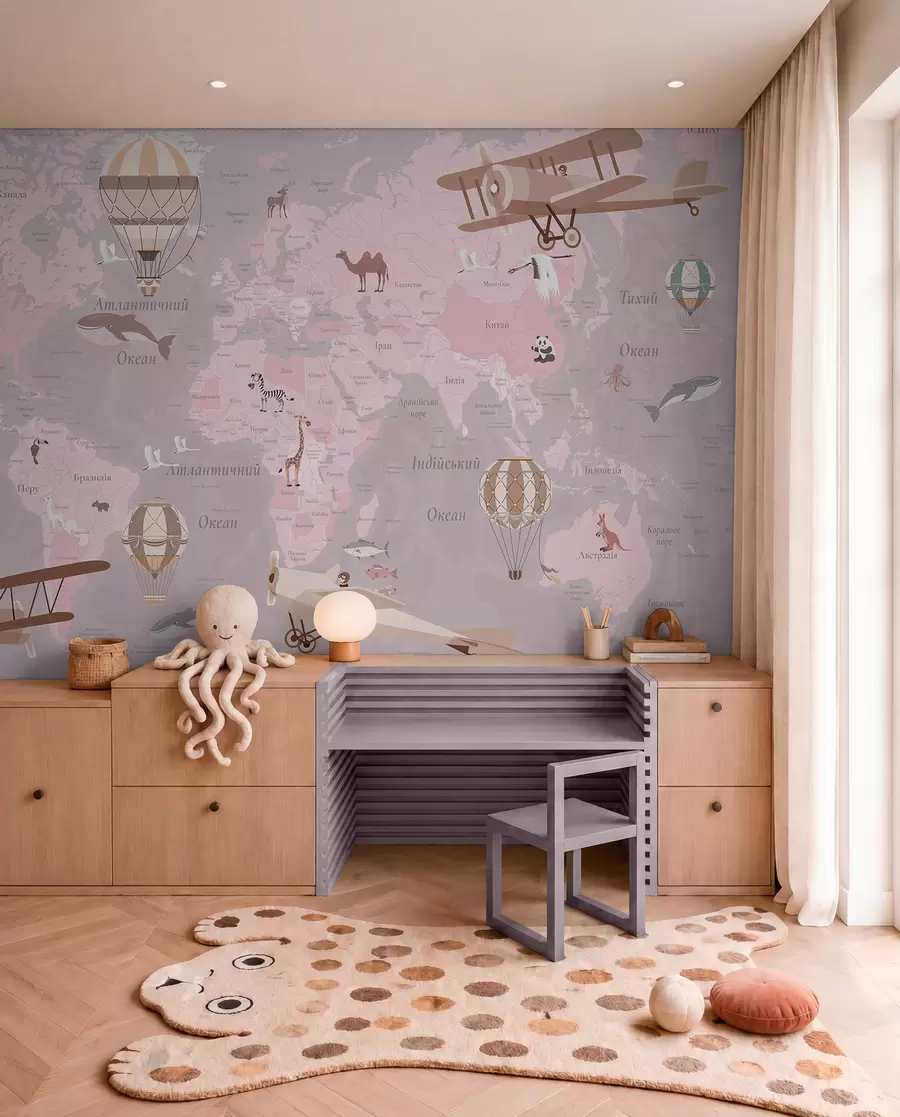 wall murals Rose Sky Atlas in Ukrainian c00003ukv3