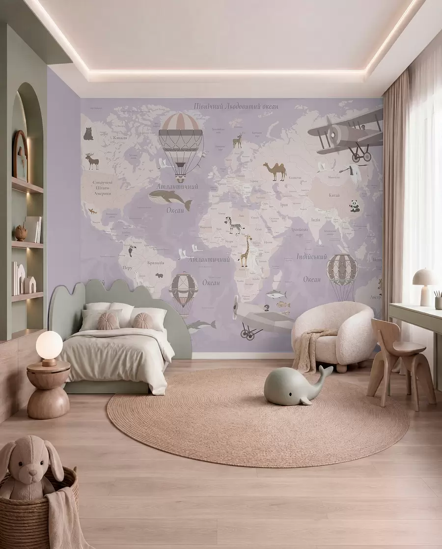 wall murals Violet Sky Atlas in Ukrainian c00003ukv4