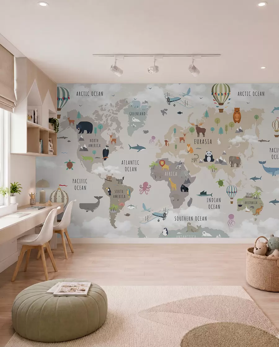 wall murals Animal Atlas in English c00002en