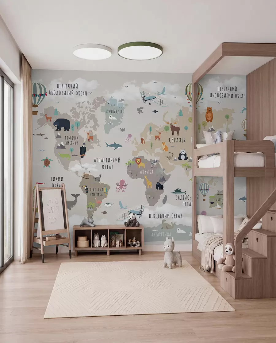 wall murals Animal Atlas in Ukrainian c00002uk