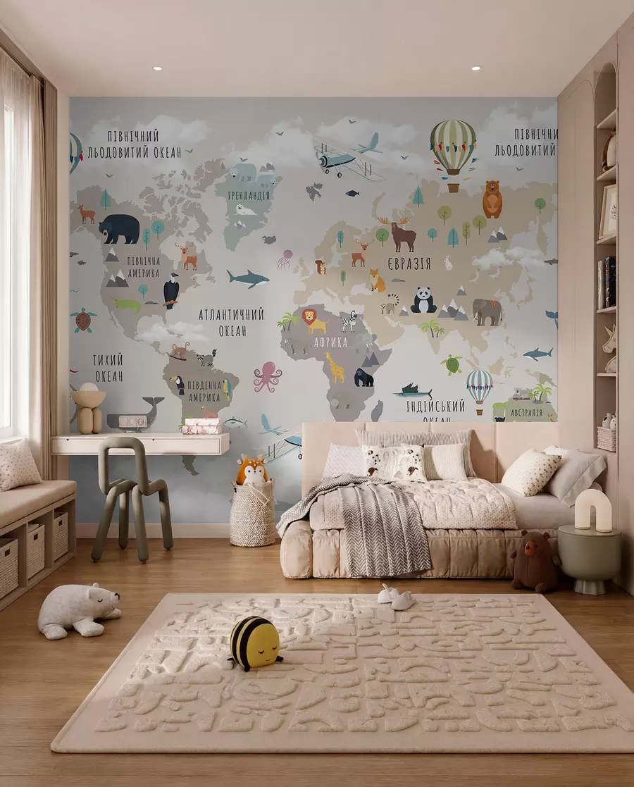wall murals Animal Atlas in Ukrainian c00002uk