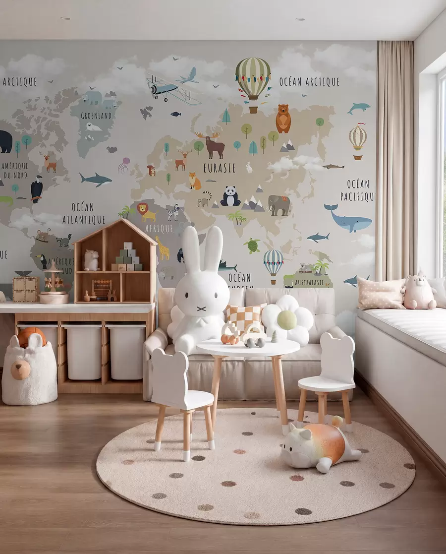 wall murals Animal Atlas in French c00002fr