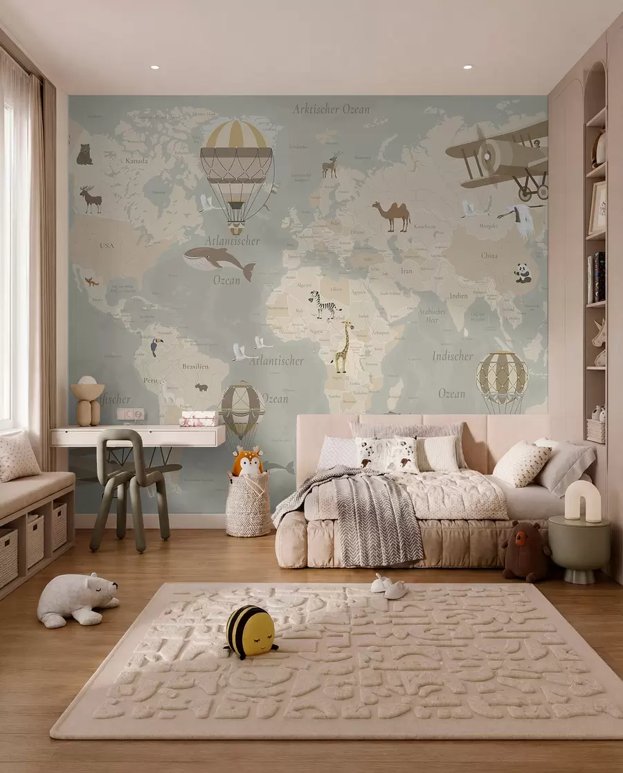 wall murals Beige Sky Atlas in German c00003de