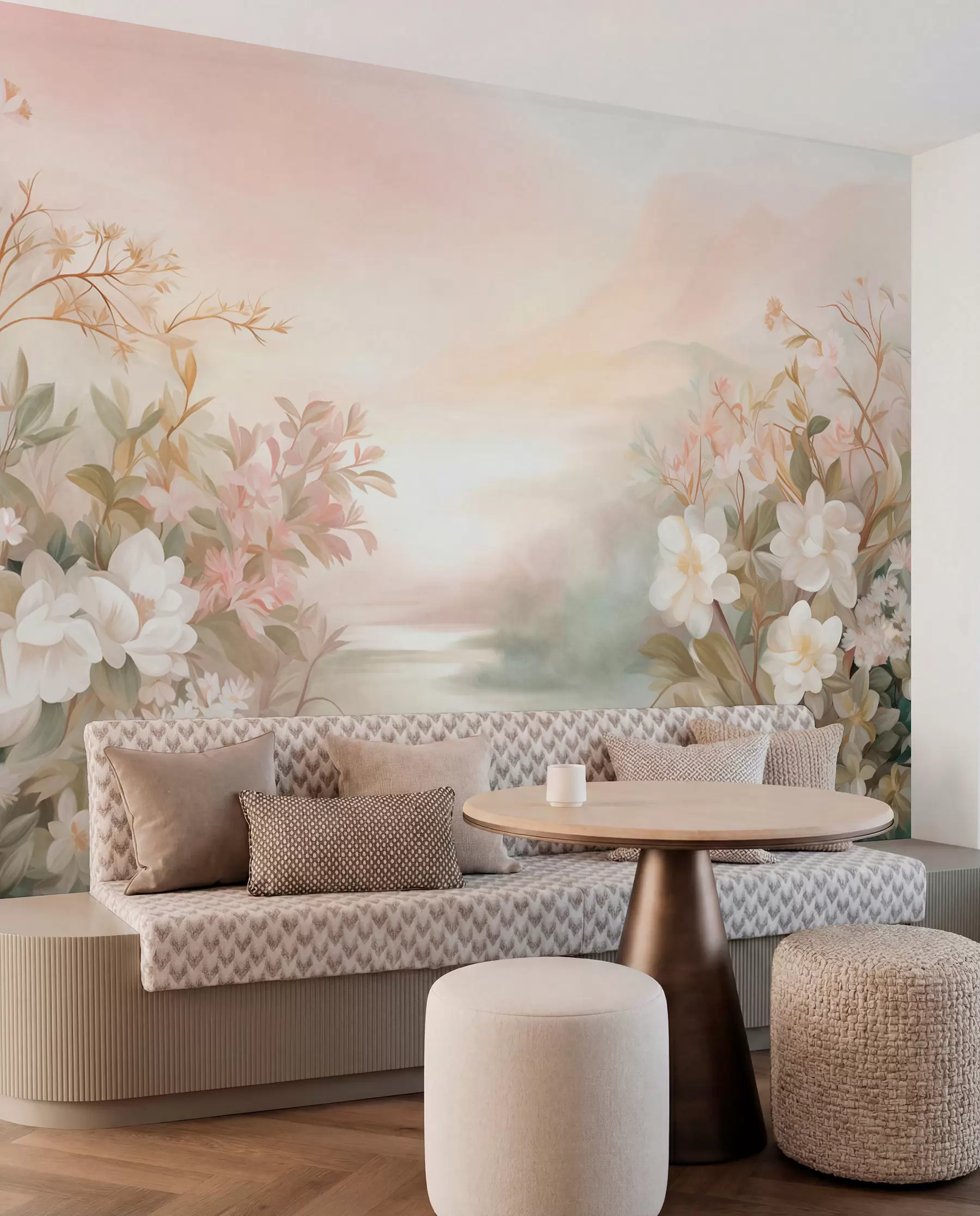wall murals River through the Flowers w09537