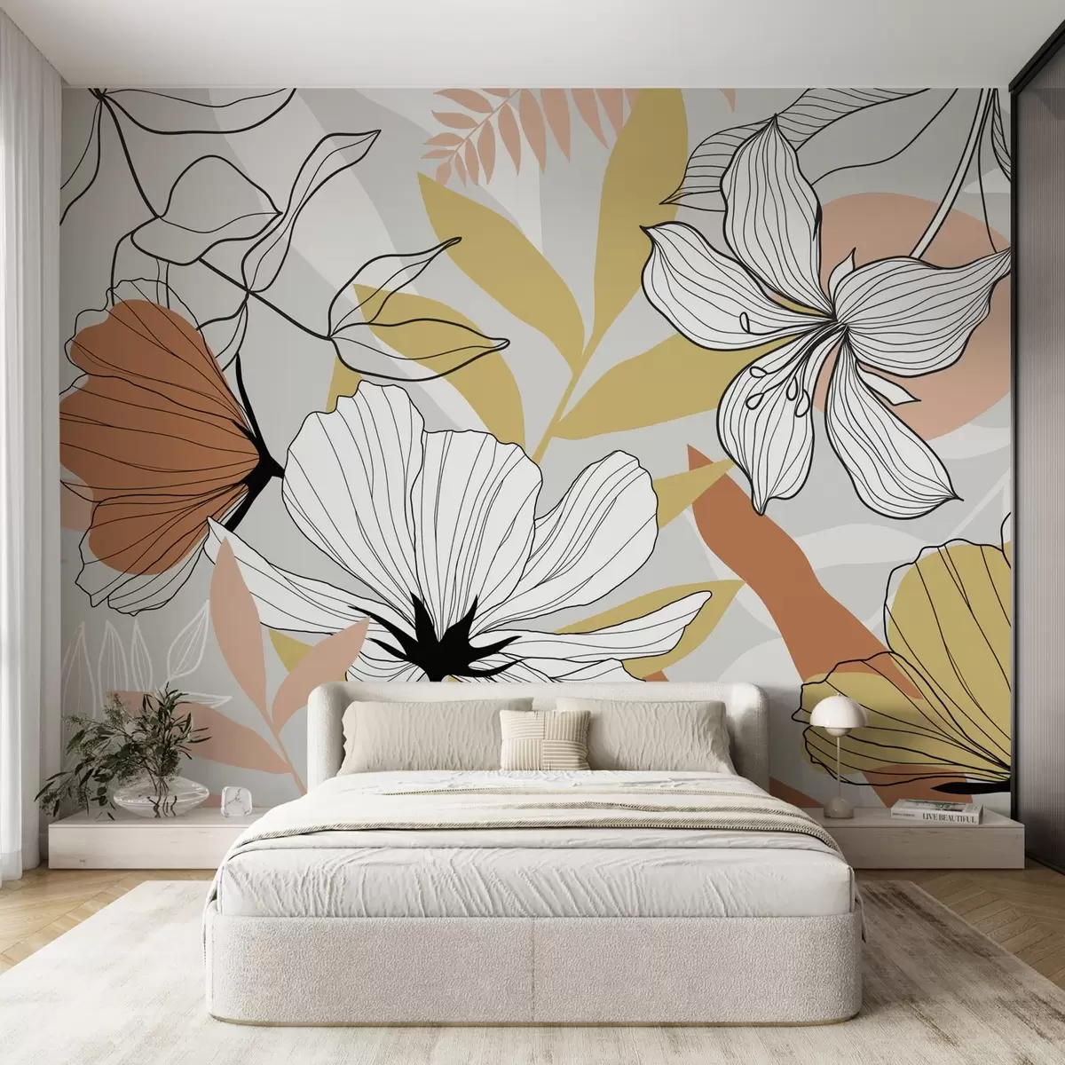 wall murals Abstract plants and flowers w04898