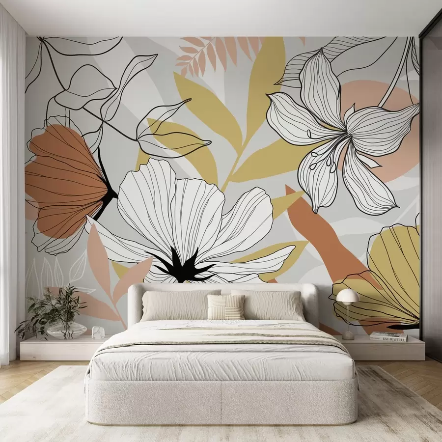 wall murals Abstract plants and flowers w04898