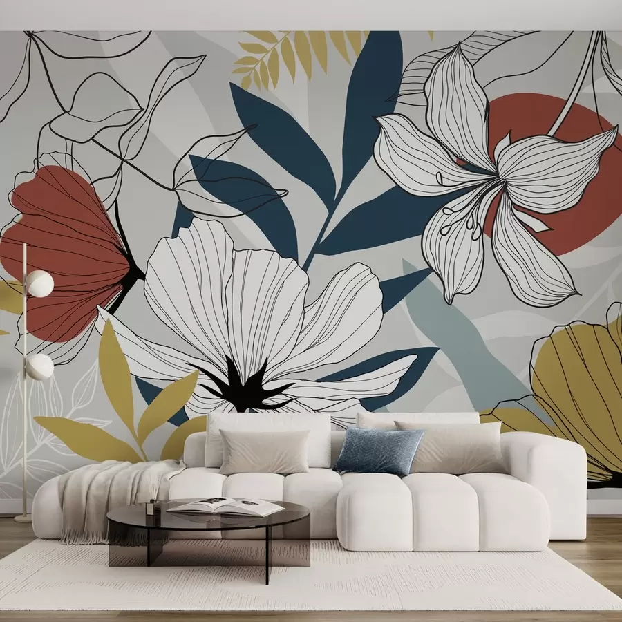 wall murals Abstract plants and flowers w04898v1