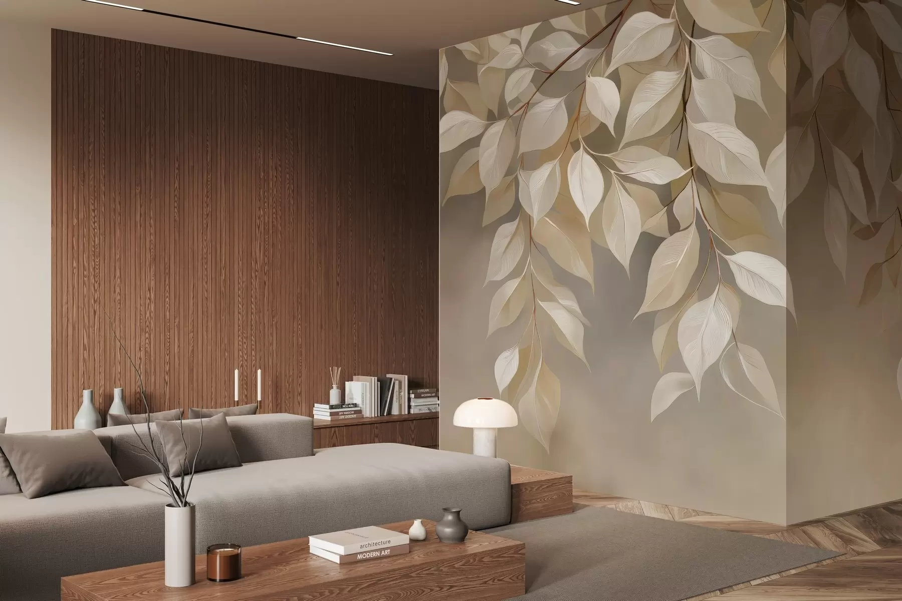 wall murals A branch of chervil with leaves w04899