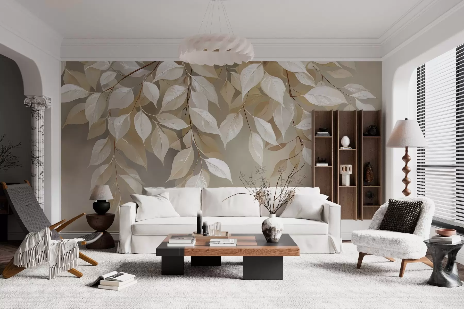 wall murals A branch of chervil with leaves w04899