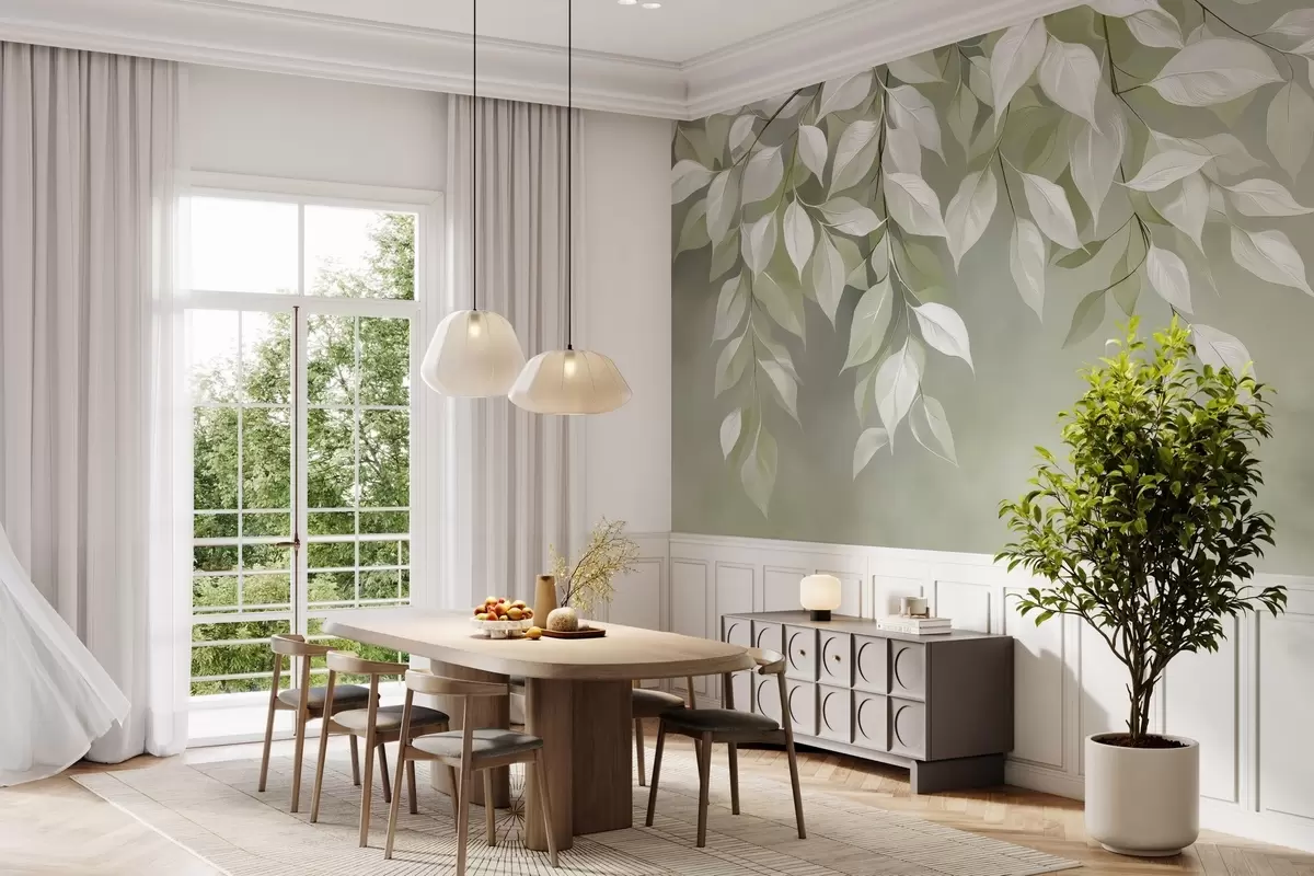 wall murals A branch of chervil with leaves w04899v2