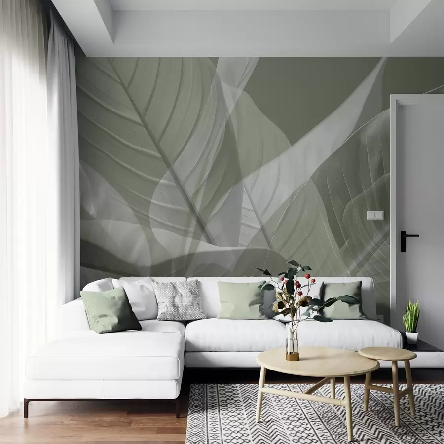 wall murals Large leaves w04901