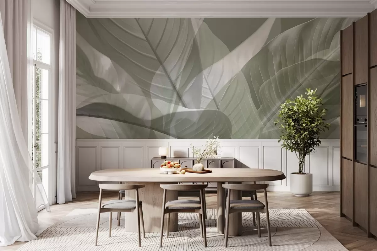 wall murals Large leaves w04901
