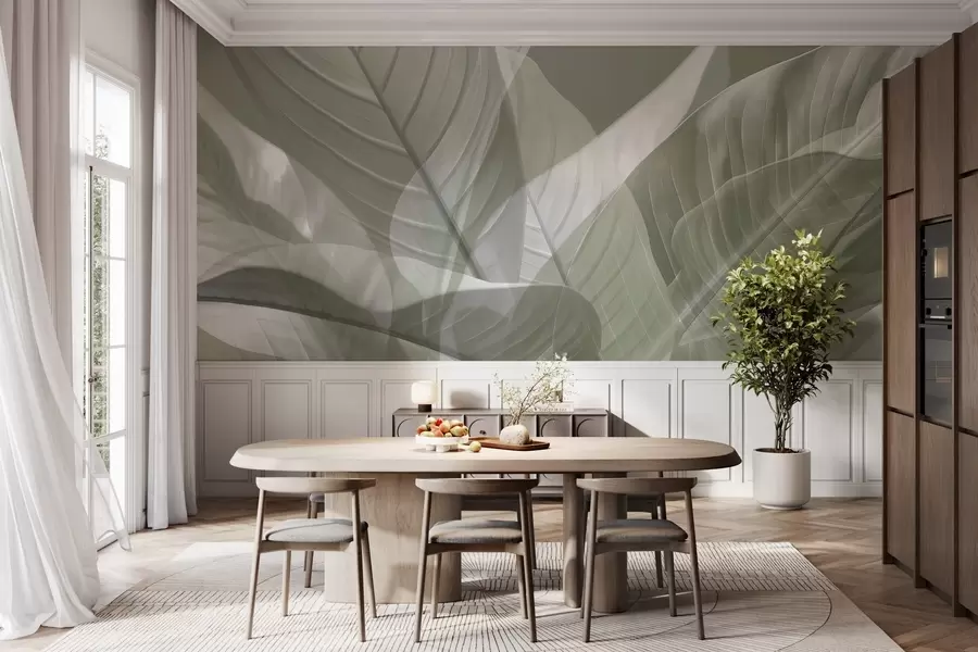 wall murals Large leaves w04901